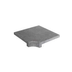 Granite Dropface Internal Corner Coping Paver - Flamed  480 x 480mm Black