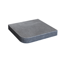 Granite Dropface External Corner Coping Paver - Flamed 400 x 400mm Black