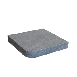 Granite Dropface External Corner Coping Paver - Flamed 400 x 400mm Grey