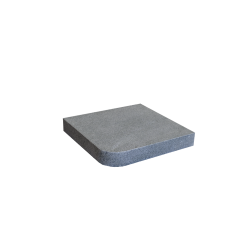 Granite Dropface External Corner Coping Paver - Flamed 400 x 400mm Grey