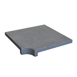 Granite Dropface Internal Corner Coping Paver - Flamed  480 x 480mm Grey