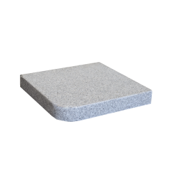 Granite Dropface External Corner Coping Paver - Flamed 400 x 400mm White