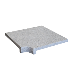 Granite Dropface Internal Corner Coping Paver - Flamed 480 x 480mm White