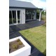 Granite Dropface External Corner Coping Paver - Flamed 400 x 400mm Black