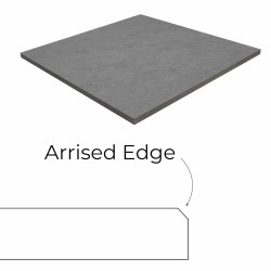 Porcelain Arris Edge Coping Paver - 600 x 600mm Marble Grey