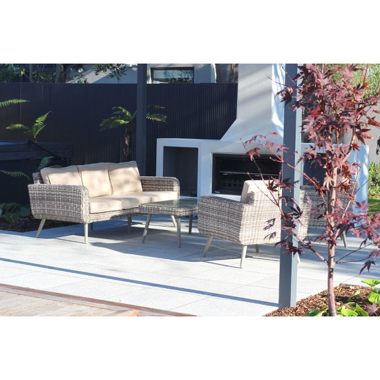 Granite Pencil Edge Coping Paver - Flamed 600 x 300mm White