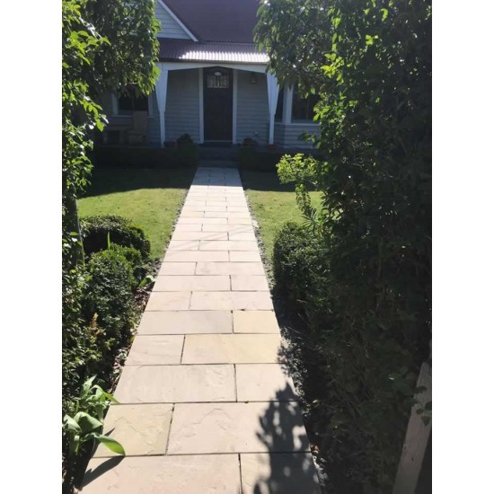 Indian Sandstone Paver - Natural Split 600 x 600mm Walnut