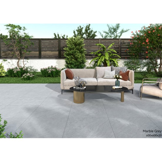 Porcelain Dropface Coping Paver - 600 x 400mm Marble Grey